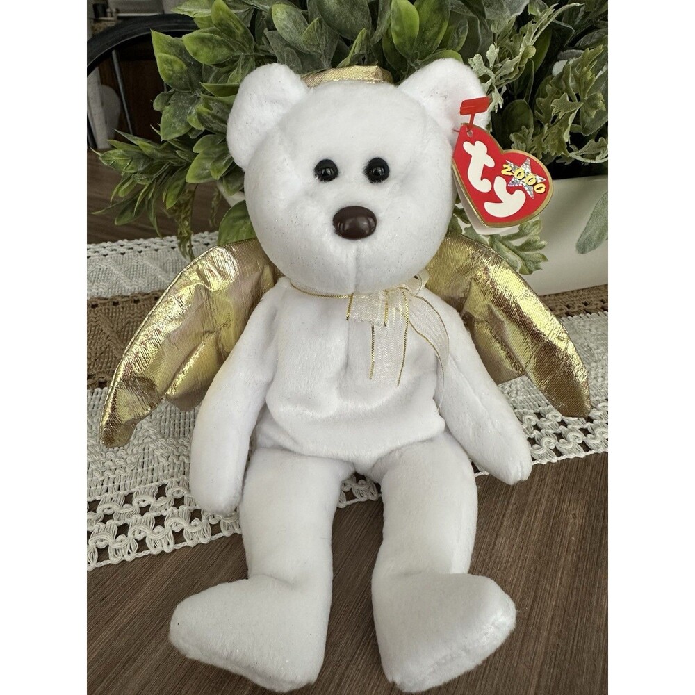 Ty Beanie Babies 4269 Halo II The Bear New with Tags Brown Nose Mint with Errors